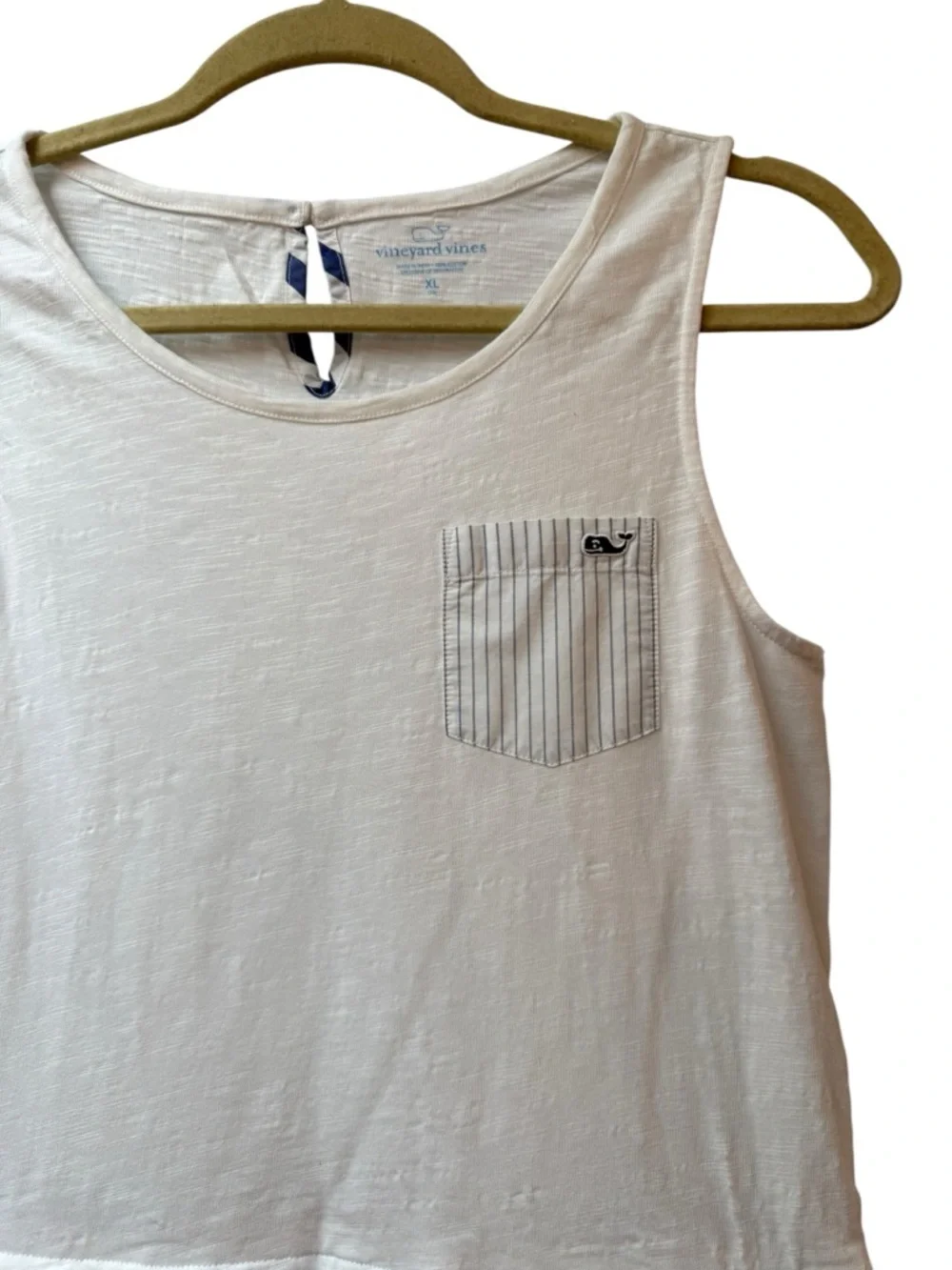 Vineyard Vines Girls Dress Sleeveless White Blue Stripe  Size: XL (16)
